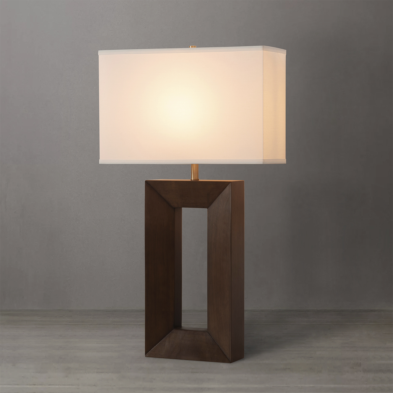 Julie 30 inch 9 watt Dark Walnut Wood and Weathered Brass Standing Table Lamp Portable Light